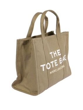 Marc Jacobs Large Khaki Canvas Tote with White Logo